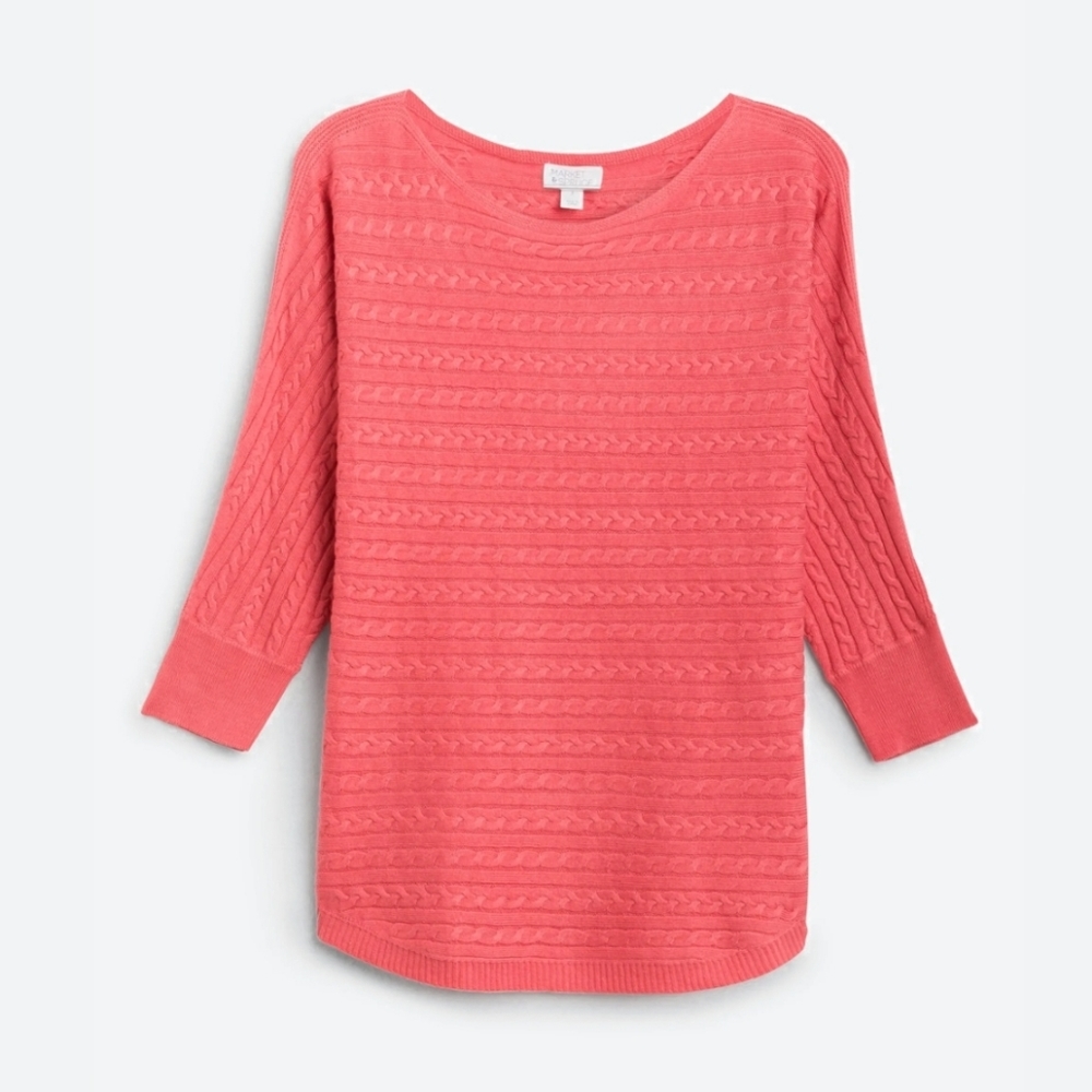 Market & Spruce Reviera Cable Knit Dolman Pullover XL